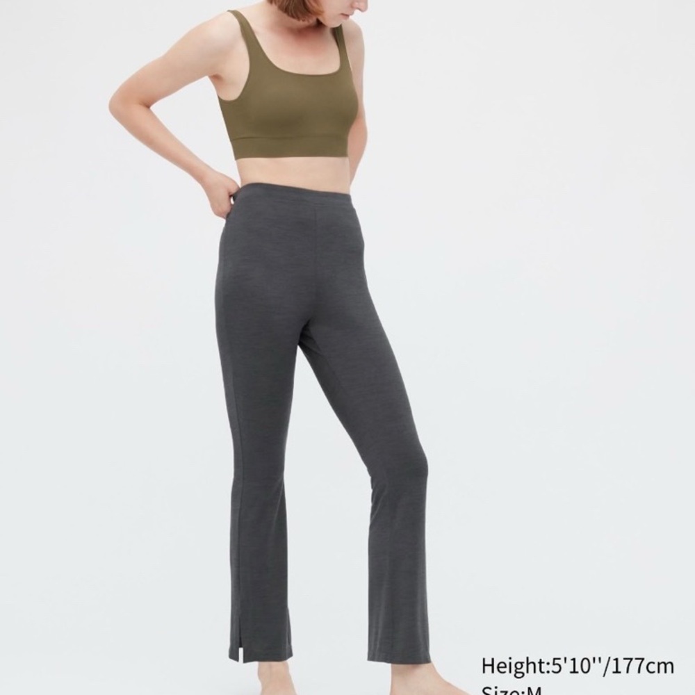 Uniqlo Mamekurogouchi heattech flare leggings in Grey